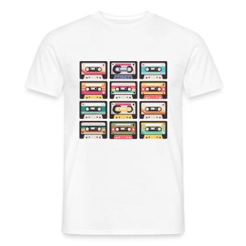 80s 90s Cassette Mixtape Retro Funny - T-shirt homme - blanc - Devant - AI Model Male 178 dark (178cm)