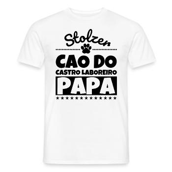 Cao do Castro Laboreiro lustig Herrchen Hund - Männer T-Shirt - Weiß - Vorne - AI Model Male 178 dark (178cm)