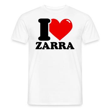 J'adore le prénom Zarra - T-shirt homme - blanc - Devant - AI Model Male 178 dark (178cm)
