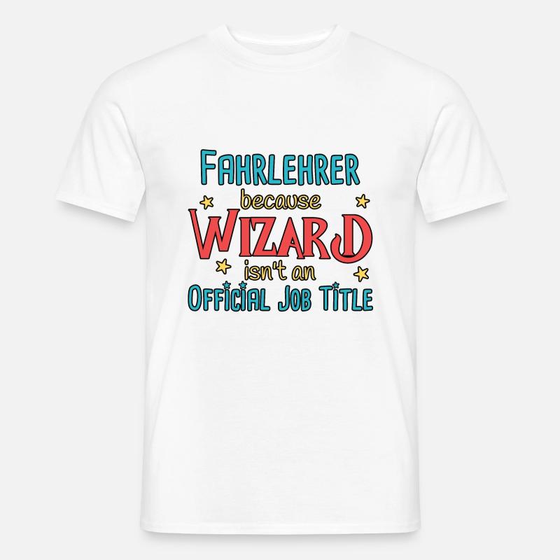 Kørelærer Wizard Køreskole - Mænd T-shirt - hvid