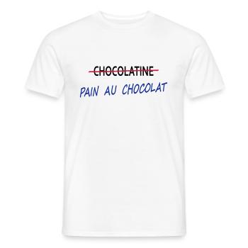 Pain au chocolat - T-shirt homme - blanc - Devant - AI Model Male 178 dark (178cm)