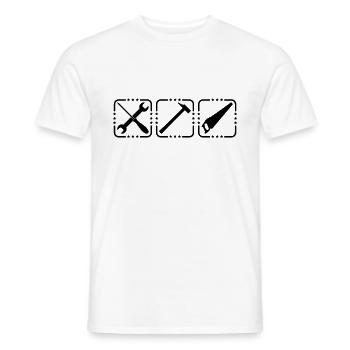 Craftsman Tools Logo Design - Men's T-Shirt - white - Front - AI Model Male 178 dark (178cm)