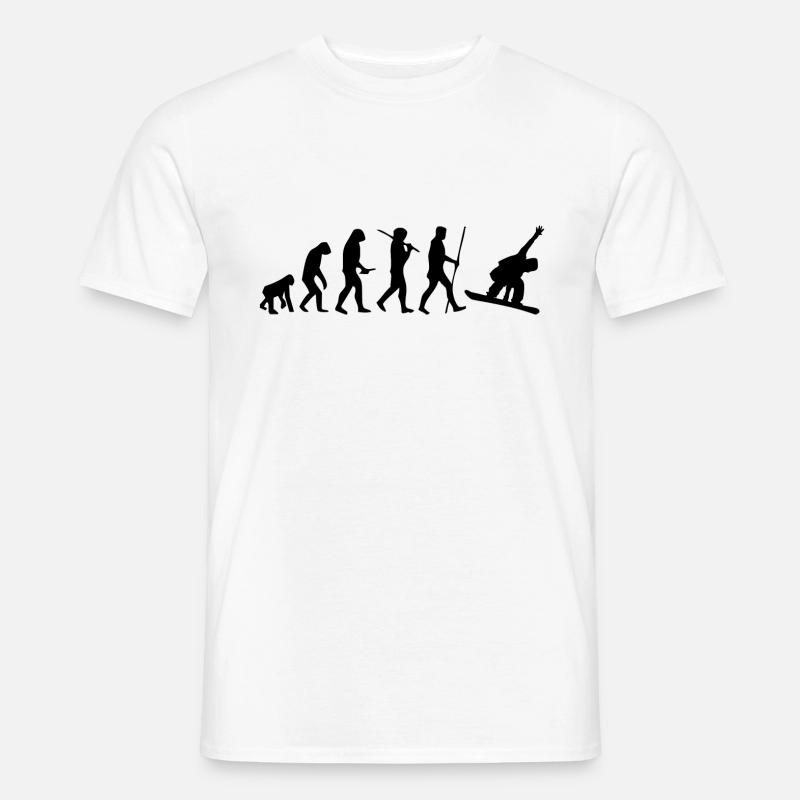 Wintersport - Snowboard - Evolution - Symbol - Männer T-Shirt - Weiß