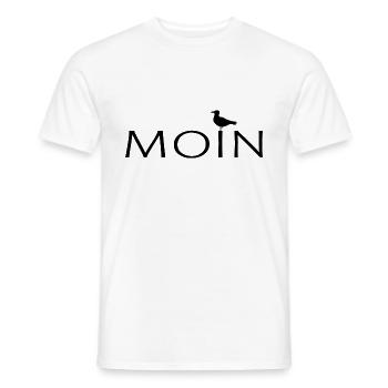 MOIN Motiv mit Möwe. Für Hamburger, Ostfriesen,... - Männer T-Shirt - Weiß - Vorne - AI Model Male 178 dark (178cm)