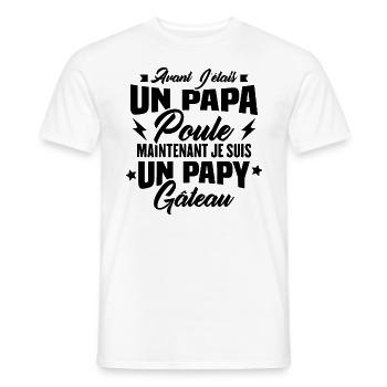 Je suis un papy gâteau, Humour cadeau grand père - T-shirt homme - blanc - Devant - AI Model Male 178 dark (178cm)