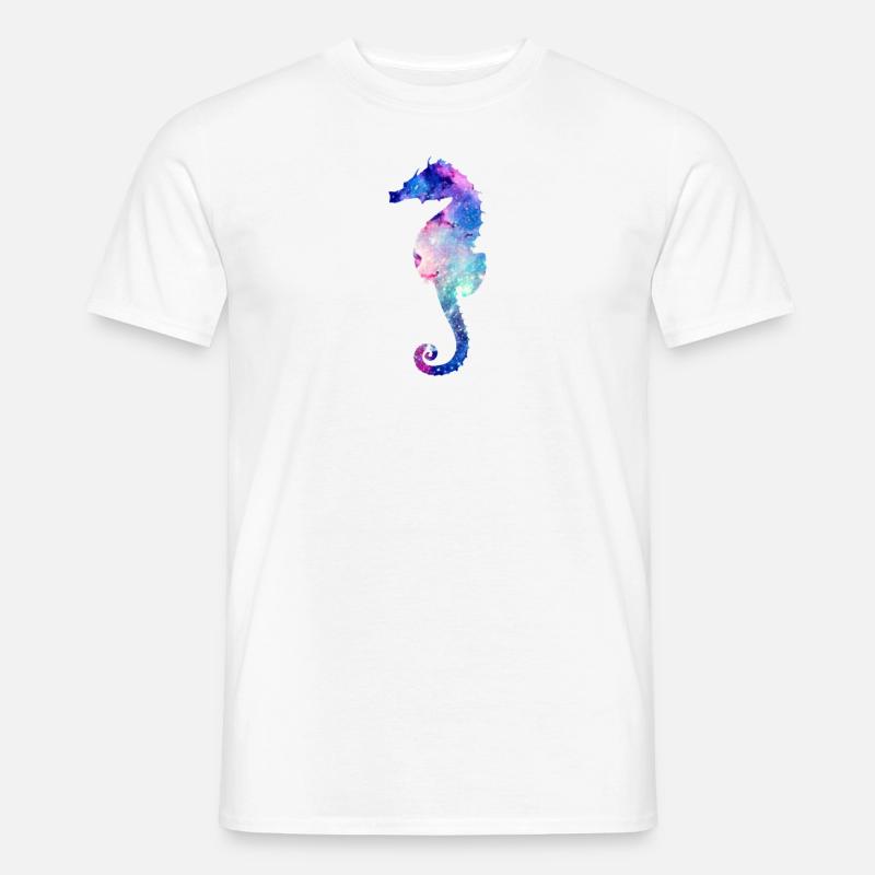 Galaxy Seepferdchen Stern Geschenk - Männer T-Shirt - Weiß