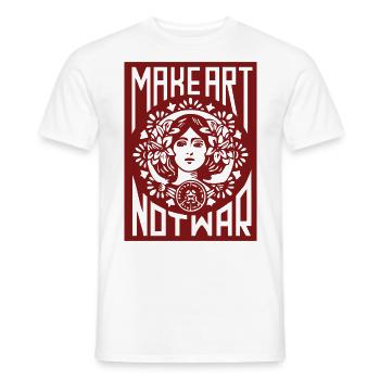 Make Art Not War - Men's T-Shirt - white - Front - AI Model Male 178 dark (178cm)