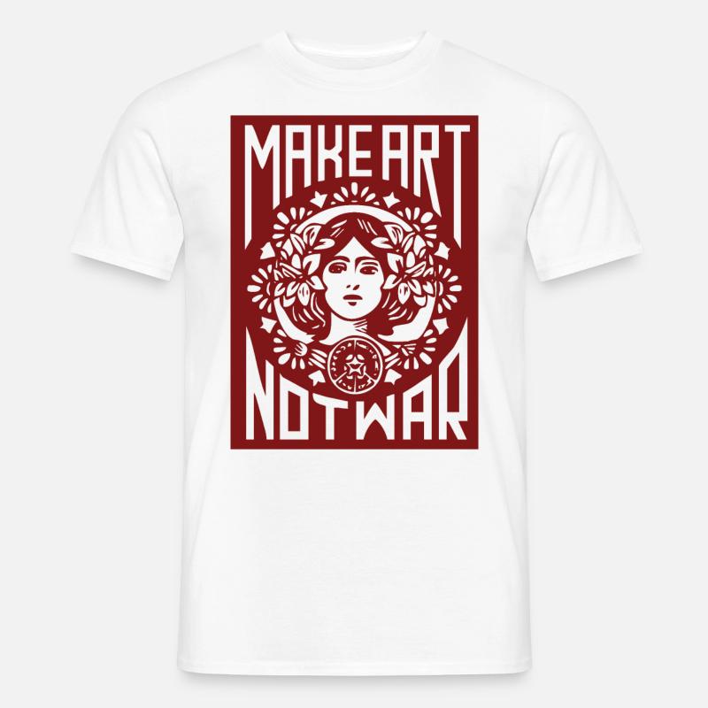 Make Art not War - Männer T-Shirt - Weiß