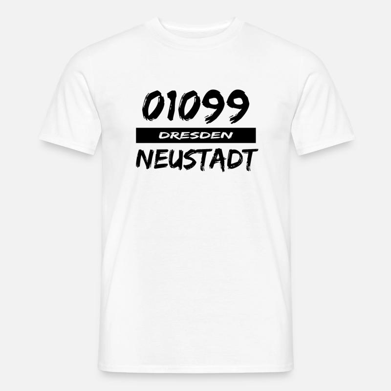 01099 Dresden Neustadt tshirt sachsen - Männer T-Shirt - Weiß