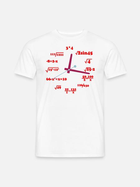 Farben änderbar | Mathe Uhr - Männer T-Shirt - Weiß