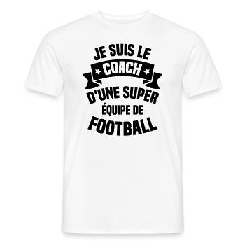 Je suis le coach d'une super équipe de football - T-shirt homme - blanc - Devant - AI Model Male 178 dark (178cm)