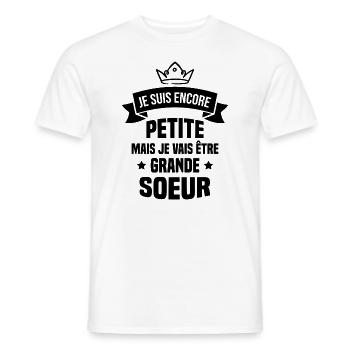 Je vais être une grande soeur - T-shirt homme - blanc - Devant - AI Model Male 178 dark (178cm)