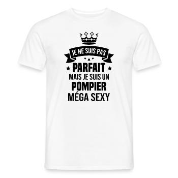Je suis un pompier méga sexy, Cadeau pompier - T-shirt homme - blanc - Devant - AI Model Male 178 dark (178cm)