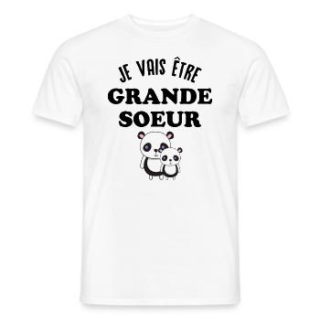 Je vais être grande sœur, Future grande soeur - T-shirt homme - blanc - Devant - AI Model Male 178 dark (178cm)
