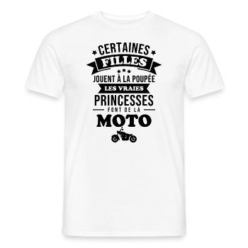 Les vraies princesse font de la moto - T-shirt homme - blanc - Devant - AI Model Male 178 dark (178cm)