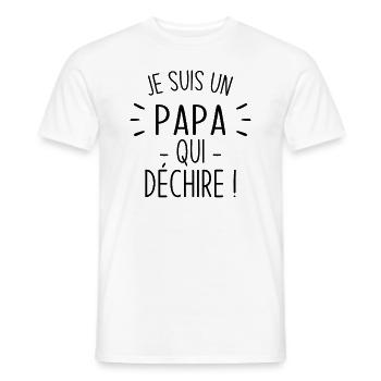 Je suis un papa qui déchire - T-shirt homme - blanc - Devant - AI Model Male 178 dark (178cm)
