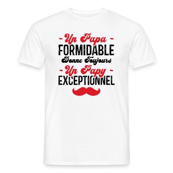 Papa Formidable Donne Toujours Papy Exceptionnel - T-shirt homme - blanc - Devant - AI Model Male 178 dark (178cm)