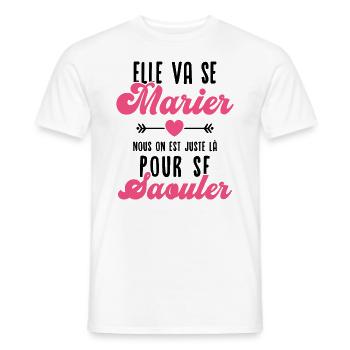 Elle va se marier - T-shirt homme - blanc - Devant - AI Model Male 178 dark (178cm)