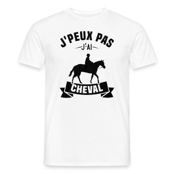 J'peux pas j'ai cheval - T-shirt homme - blanc - Devant - AI Model Male 178 dark (178cm)