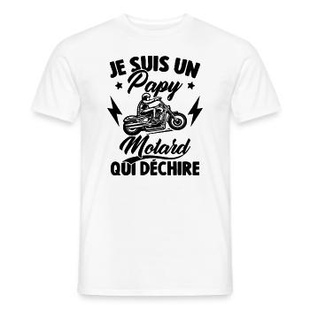 Je Suis Un Papy Motard Qui Déchire - T-shirt homme - blanc - Devant - AI Model Male 178 dark (178cm)
