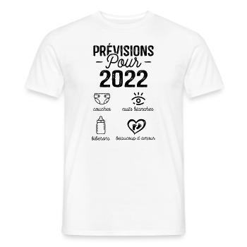 2022 Annonce Grossesse Papa Annonces Grossesse - T-shirt homme - blanc - Devant - AI Model Male 178 dark (178cm)