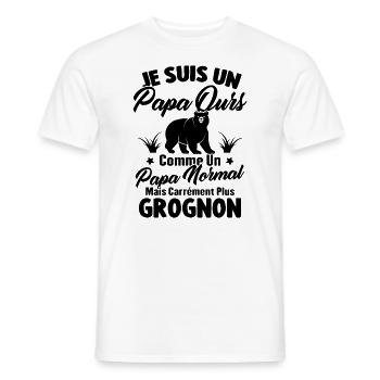 Je Suis Un Papa Ours Comme Un Papa Normal - T-shirt homme - blanc - Devant - AI Model Male 178 dark (178cm)
