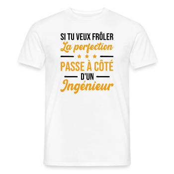 Humour Cadeau Pour Ingénieur - T-shirt homme - blanc - Devant - AI Model Male 178 dark (178cm)