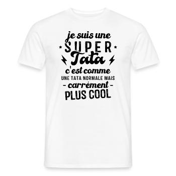 Je Suis Une Super Tata C'est Comme Une Tata Normal - T-shirt homme - blanc - Devant - AI Model Male 178 dark (178cm)
