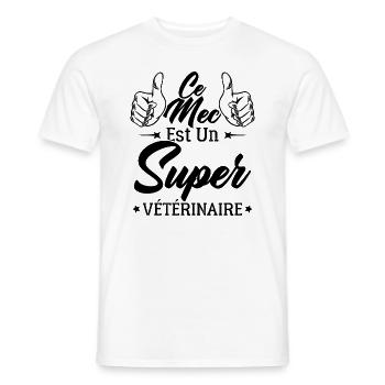 Ce Mec Est Un Super Vétérinaire - T-shirt homme - blanc - Devant - AI Model Male 178 dark (178cm)