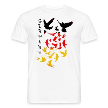pigeons,sourds,oiseaux,troupeaux d’oiseaux,allemagne - T-shirt homme - blanc - Devant - AI Model Male 178 dark (178cm)