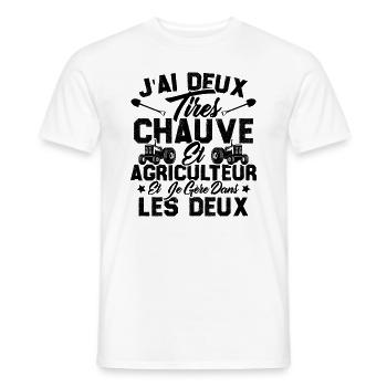 Chauve Agriculteur / Humour Cadeau Agriculture - T-shirt homme - blanc - Devant - AI Model Male 178 dark (178cm)