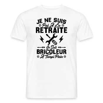 Pas à la retraite je suis bricoleur à temps plein - T-shirt homme - blanc - Devant - AI Model Male 178 dark (178cm)