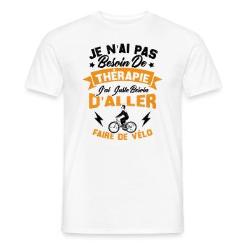 J'ai juste besoin d'aller faire du vélo - T-shirt homme - blanc - Devant - AI Model Male 178 dark (178cm)