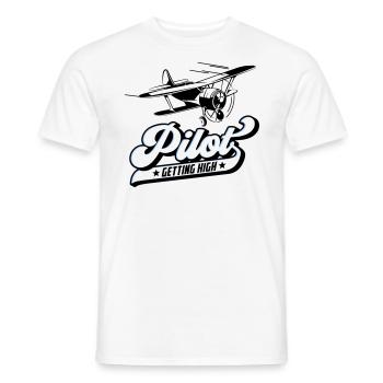 Fliegen Flieger Pilot Pilotin | Farben änderbar - Männer T-Shirt - Weiß - Vorne - AI Model Male 178 dark (178cm)