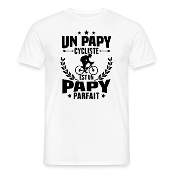 Un papy cycliste est un papy parfait Cadeau - T-shirt homme - blanc - Devant - AI Model Male 178 dark (178cm)