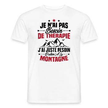 Cadeau J'ai juste besoin d'aller à la montagne - T-shirt homme - blanc - Devant - AI Model Male 178 dark (178cm)