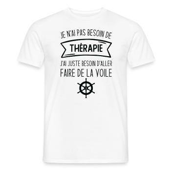 J'ai juste besoin d'aller faire de la voile - T-shirt homme - blanc - Devant - AI Model Male 178 dark (178cm)