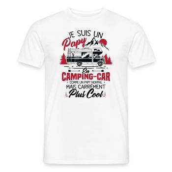 Je suis papy en camping-car comme un papy normal - T-shirt homme - blanc - Devant - AI Model Male 178 dark (178cm)