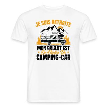 Je suis retraité et piloter un camping-car Cadeau - T-shirt homme - blanc - Devant - AI Model Male 178 dark (178cm)