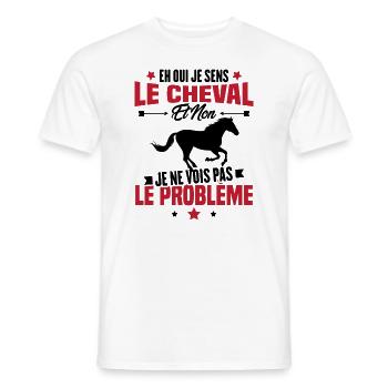 Je sens le cheval et non je ne vois le problème - T-shirt homme - blanc - Devant - AI Model Male 178 dark (178cm)