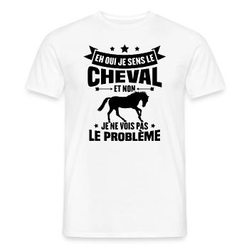 Je sens le cheval et non je ne vois le problème - T-shirt homme - blanc - Devant - AI Model Male 178 dark (178cm)