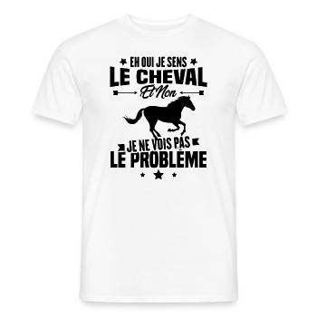 Je sens le cheval et non je ne vois le problème - T-shirt homme - blanc - Devant - AI Model Male 178 dark (178cm)