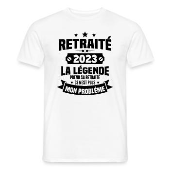 Cadeau retraité 2023, La légende prend sa retraite - T-shirt homme - blanc - Devant - AI Model Male 178 dark (178cm)