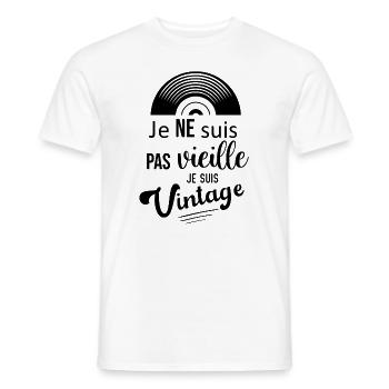 Je ne suis pas vieille, je suis vintage - T-shirt homme - blanc - Devant - AI Model Male 178 dark (178cm)