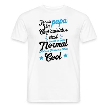 Je suis papa un chef cuisinier humour cadeau - T-shirt homme - blanc - Devant - AI Model Male 178 dark (178cm)