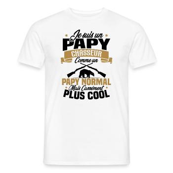 Je suis un papy chasseur comme un papy normal - T-shirt homme - blanc - Devant - AI Model Male 178 dark (178cm)