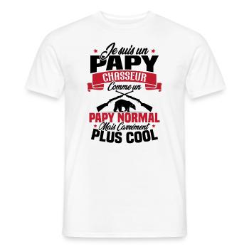 Je suis un papy chasseur comme un papy normal - T-shirt homme - blanc - Devant - AI Model Male 178 dark (178cm)