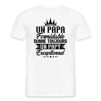 Papa formidable donne toujours papy exceptionnel - T-shirt homme - blanc - Devant - AI Model Male 178 dark (178cm)