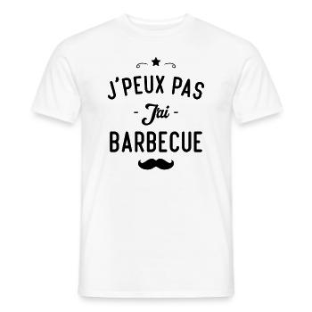Je peux pas j'ai barbecue - T-shirt homme - blanc - Devant - AI Model Male 178 dark (178cm)