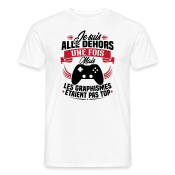 Humour cadeau console graphisme jeux vidéo - T-shirt homme - blanc - Devant - AI Model Male 178 dark (178cm)